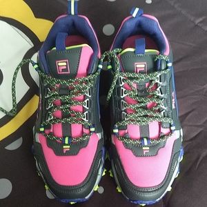 NWOT Fila Oakmont TR Neon Pink/Blue/Yellow